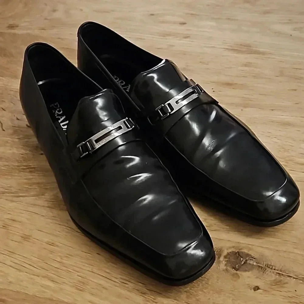 Prada Black Leather Loafers